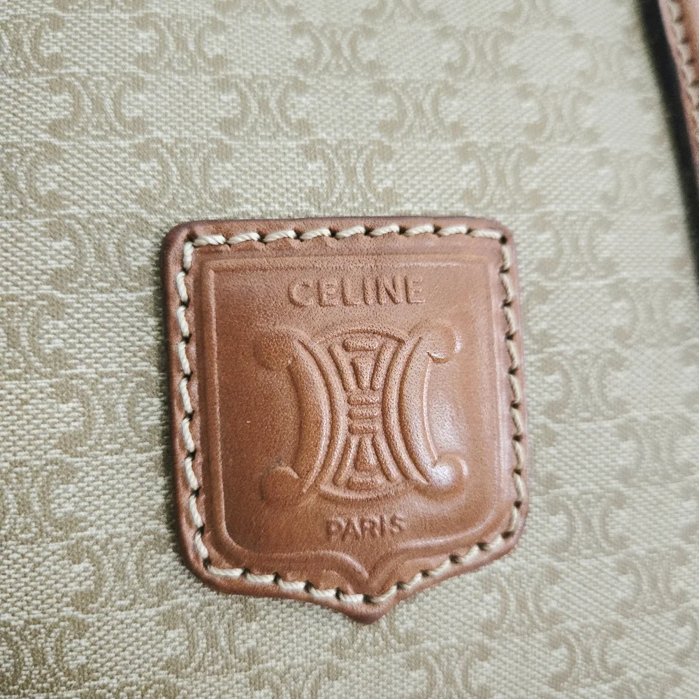Celine Tan and Brown Monogram Bag - Picture 6 of 16
